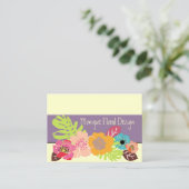 Carte De Visite FLEURS TROPICALES RÉTRO/do-it-yourself ARRIÈRE - P (Debout devant)