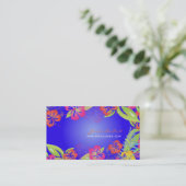 CARTE DE VISITE FLEURS TROPICALES RÉTRO, HIBISCUS (Debout devant)