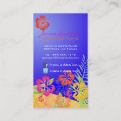 CARTE DE VISITE FLEURS TROPICALES RÉTRO, HIBISCUS (Dos)