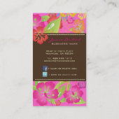 CARTE DE VISITE FLEURS TROPICALES RÉTRO, HIBISCUS (Dos)