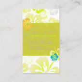 CARTE DE VISITE FLEURS TROPICALES RÉTRO, HIBISCUS (Dos)