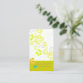 CARTE DE VISITE FLEURS TROPICALES RÉTRO, HIBISCUS (Debout devant)