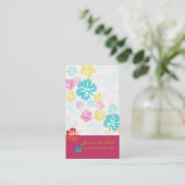 CARTE DE VISITE FLEURS TROPICALES RÉTRO, HIBISCUS (Debout devant)