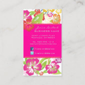 CARTE DE VISITE FLEURS TROPICALES RÉTRO, HIBISCUS (Dos)