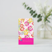 CARTE DE VISITE FLEURS TROPICALES RÉTRO, HIBISCUS (Debout devant)