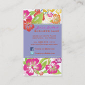 CARTE DE VISITE FLEURS TROPICALES RÉTRO, HIBISCUS (Dos)