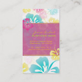 CARTE DE VISITE FLEURS TROPICALES RÉTRO, HIBISCUS (Dos)