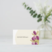 Carte De Visite Fleurs Tulipe Aquarelle Cute Professionnel (Debout devant)