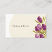 Carte De Visite Fleurs Tulipe Aquarelle Cute Professionnel (Devant)