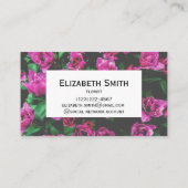 Carte De Visite Fleurs tulipes roses (Dos)