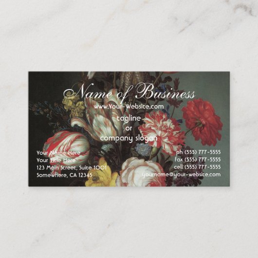 Carte De Visite Fleurs Vase Coques Insectes, Balthasar van der Ast (Devant)