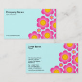 Carte De Visite Fleurs vectorielles II - Bleu glacé (Devant / Derrière)