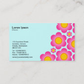 Carte De Visite Fleurs vectorielles II - Bleu glacé (Dos)