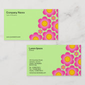 Carte De Visite Fleurs vectorielles II - Vert pastel (Devant / Derrière)