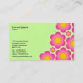 Carte De Visite Fleurs vectorielles II - Vert pastel (Dos)