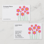 Carte De Visite Fleurs vectorielles III - Blanc (Devant / Derrière)