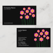 Carte De Visite Fleurs vectorielles III - Noir (Devant / Derrière)