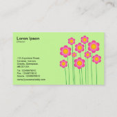 Carte De Visite Fleurs vectorielles III - Vert pastel (Dos)