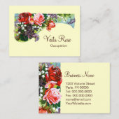 Carte De Visite Fleurs victoriennes - CHANGER DE COULEUR (Devant / Derrière)
