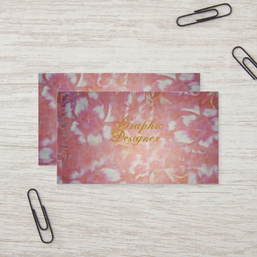 Carte De Visite Fleurs Vintage (Devant/Arrière en situation)