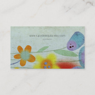 Carte De Visite Fleurs vintage faites à la main