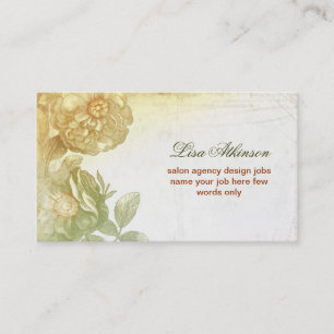 Carte De Visite Fleurs vintages dessinant élégant vieil et vieilli