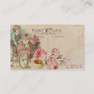 Carte De Visite Fleurs vintages pour garçons de printemps