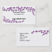 Carte De Visite Fleurs Violettes (Devant / Derrière)