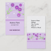 Carte De Visite Fleurs Violettes (Devant / Derrière)