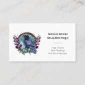 Carte De Visite Fleurs violettes Corbeau céleste cristaux couronne (Devant)