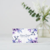 Carte De Visite Fleurs violettes et bleues rustiques (Debout devant)