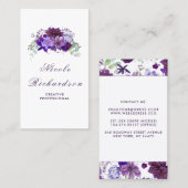 Carte De Visite Fleurs violettes et prunes élégantes et élégantes (Devant / Derrière)