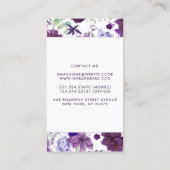 Carte De Visite Fleurs violettes et prunes élégantes et élégantes (Dos)