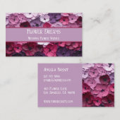 Carte De Visite fleurs violettes et roses avec nom individuel (Devant / Derrière)