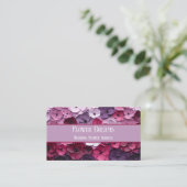 Carte De Visite fleurs violettes et roses avec nom individuel (Debout devant)