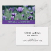 Carte De Visite Fleurs violettes lavande (Devant / Derrière)