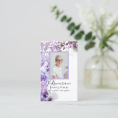 Carte De Visite Fleurs violettes Lilac Aquarelle Prière funéraire (Debout devant)
