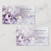 Carte De Visite Fleurs Violettes Luxe (Devant / Derrière)
