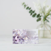 Carte De Visite Fleurs Violettes Luxe (Debout devant)