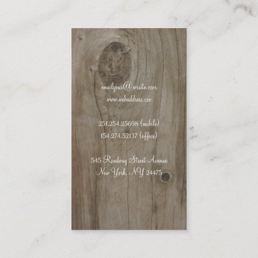 Carte De Visite Fleurs violettes Mason Jar Bois rustique et lumièr (Dos)