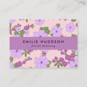 Carte De Visite Fleurs violettes, Verdure, Fleuriste, Boutique De  (Devant)