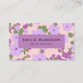 Carte De Visite Fleurs violettes, Verdure, Fleuriste, Boutique De  (Devant)