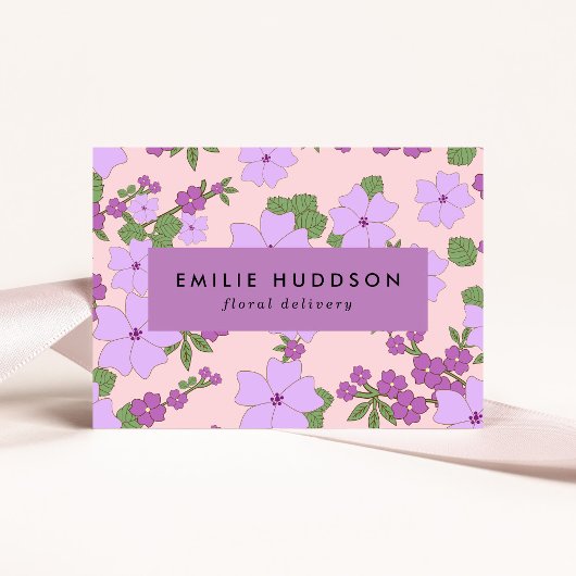 Carte De Visite Fleurs violettes, Verdure, Fleuriste, Boutique De 
