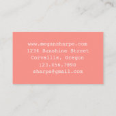 Carte De Visite Fleurs Zinnia Aquarelle Plante Orange (Dos)