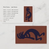 Carte De Visite Flexibilité de Kokopelli Figure - Noir sur Rouge (Devant / Derrière)