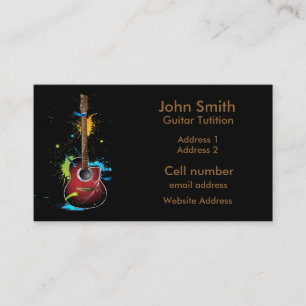 Carte De Visite Floc de peinture de guitare