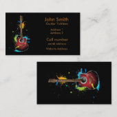 Carte De Visite Floc de peinture de guitare (Devant / Derrière)