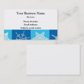 Carte De Visite Flocon de neige abstrait de bleu (Devant / Derrière)