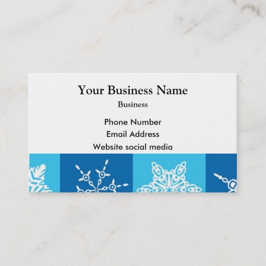 Carte De Visite Flocon de neige abstrait de bleu (Devant)