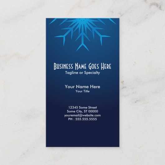 Carte De Visite flocon de neige brillant (Devant)